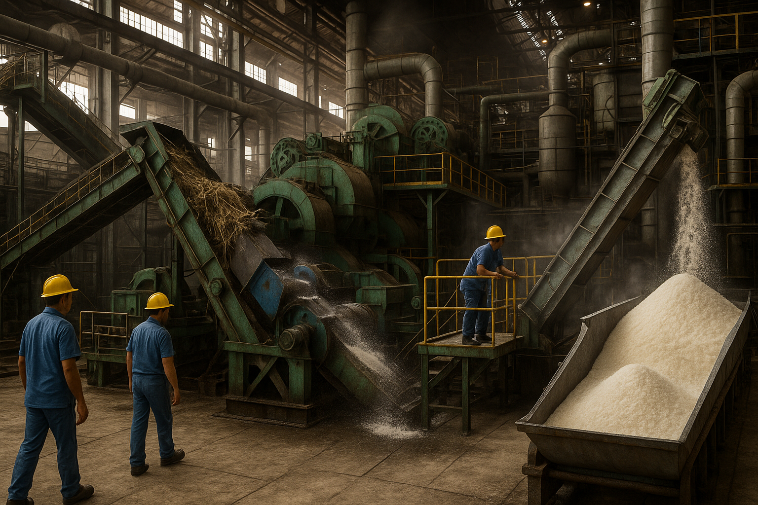 20251013 1242 sugar processing industry simple compose 01k7e6gdf8f8msm9pbn4vy0jp9